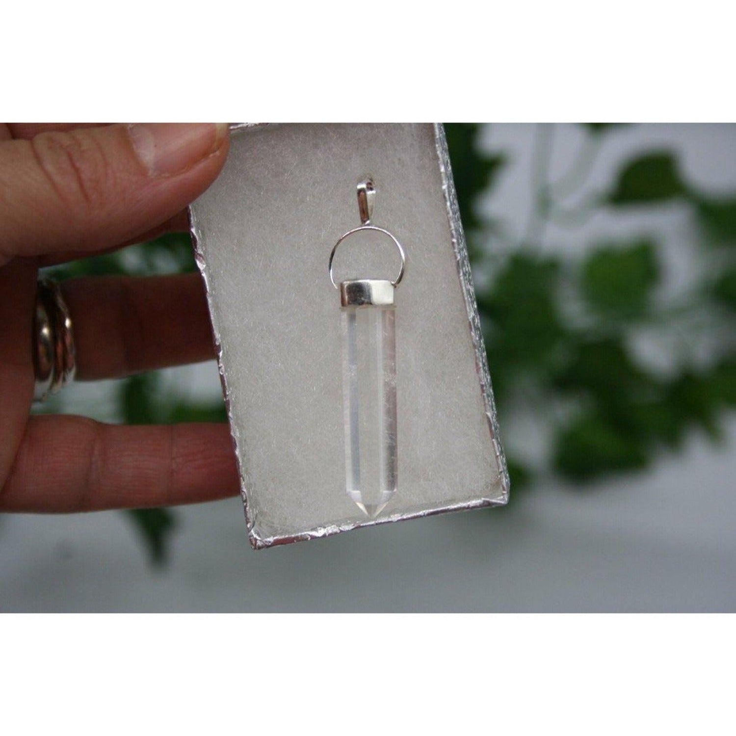 Premium Silver Clear Quartz Power Pendant
