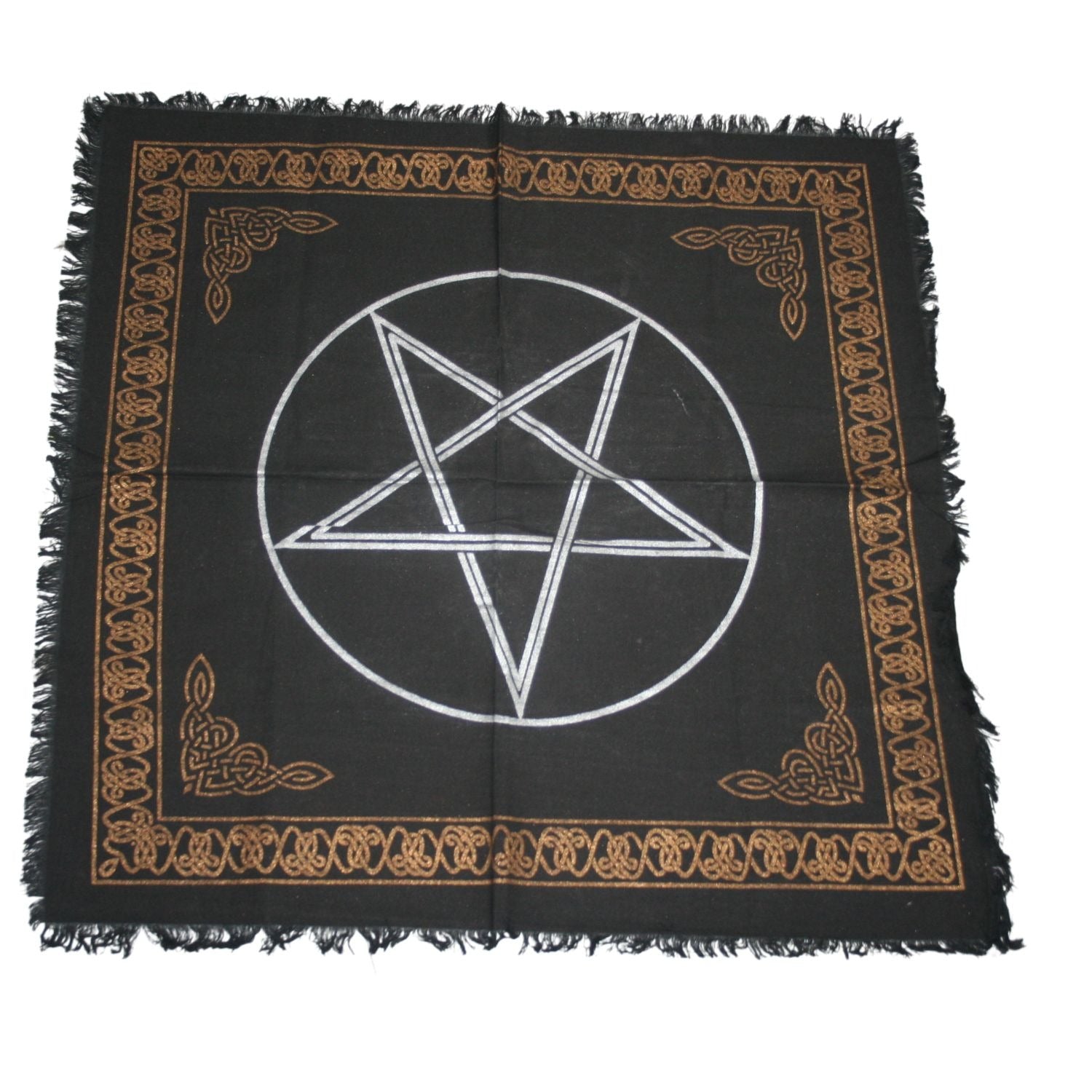 Cotton Altar Cloth Star Golden Silver Print 24 X 24 Inches