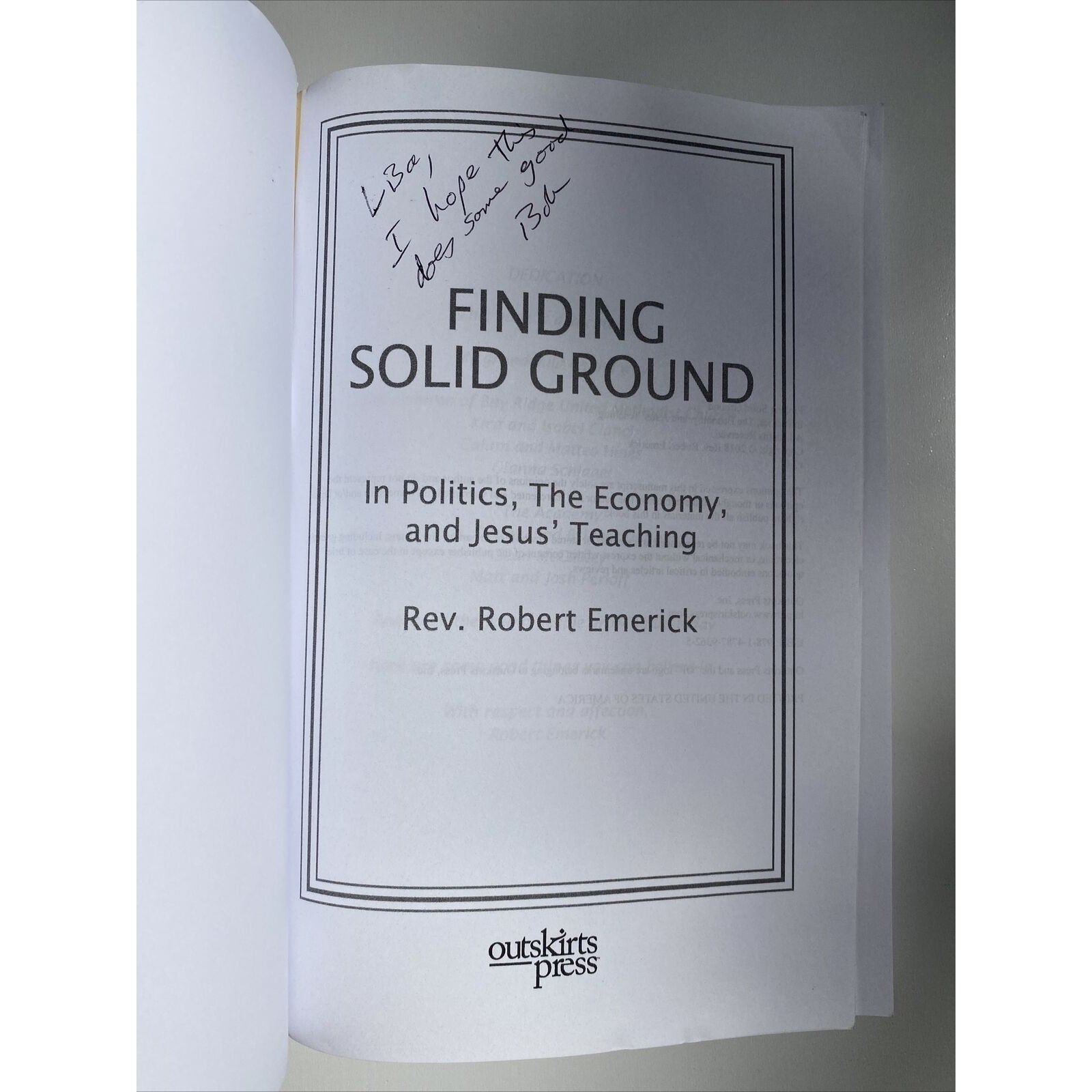 Finding Solid Ground: In Politics The Economy and Jesus Teaching Paperback