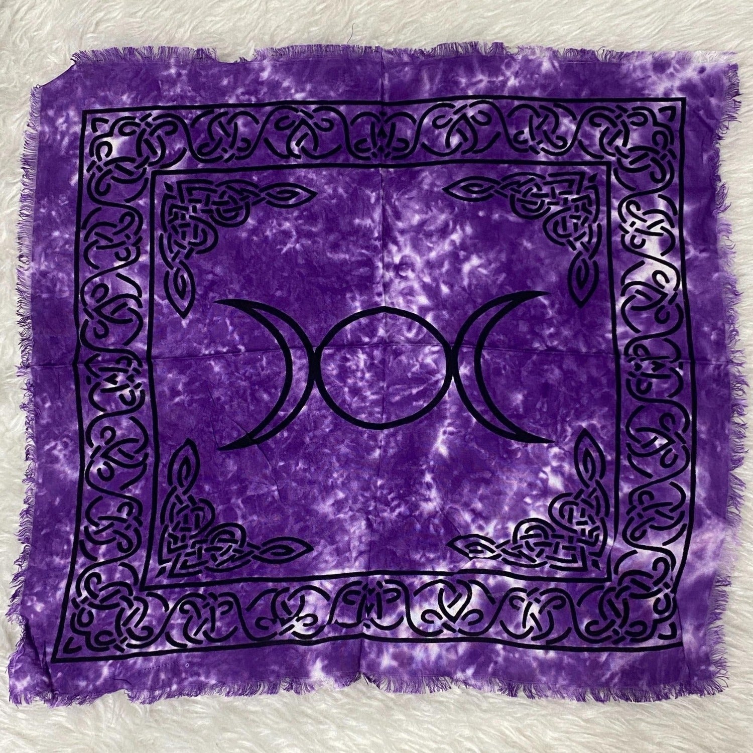 Triple Moon Altar Cloth with fringe