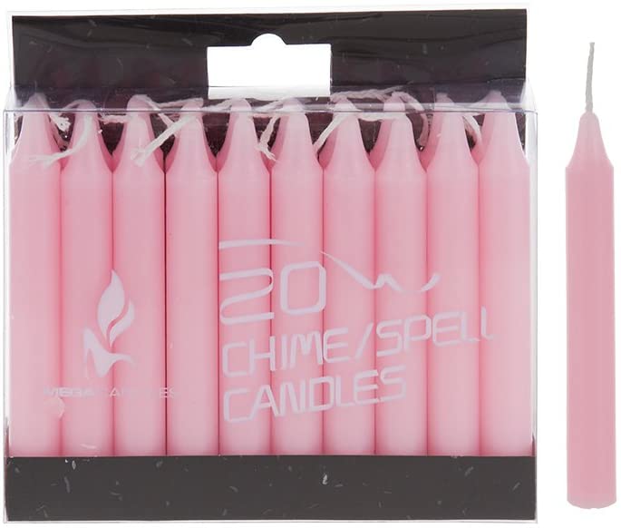 Mega Candles Unscented 4 Inch Mini Chime Ritual Spell Taper Candles Set of 20
