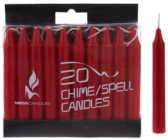 Mega Candles Unscented 4 Inch Mini Chime Ritual Spell Taper Candles Set of 20