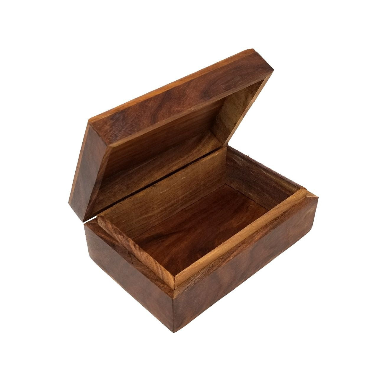 Hand Carved Wooden Keepsake Box Engraved Flower of Life