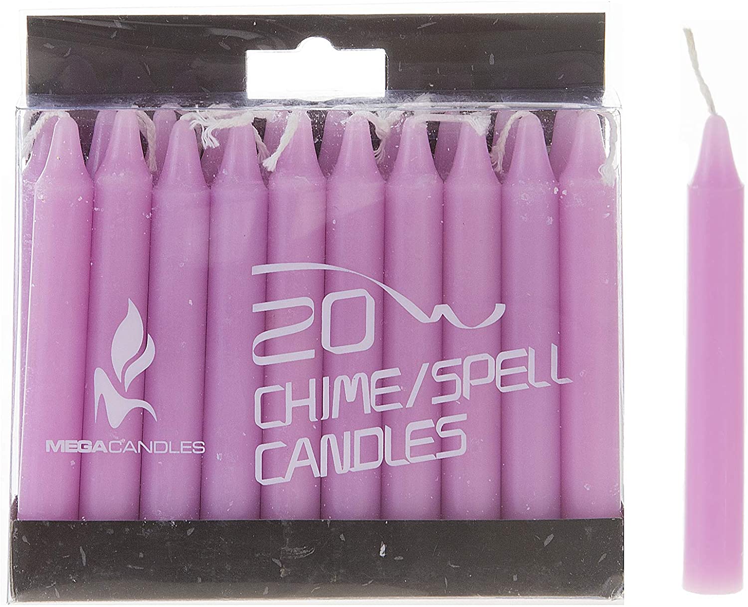 Mega Candles Unscented 4 Inch Mini Chime Ritual Spell Taper Candles Set of 20