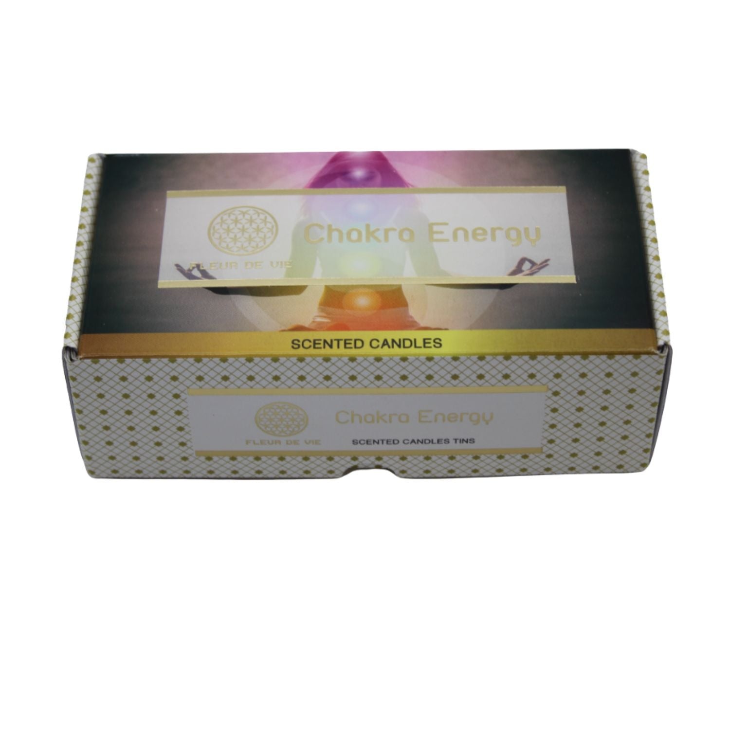 Fleur de Vie Chakra Energy Tin Candle Set of 2