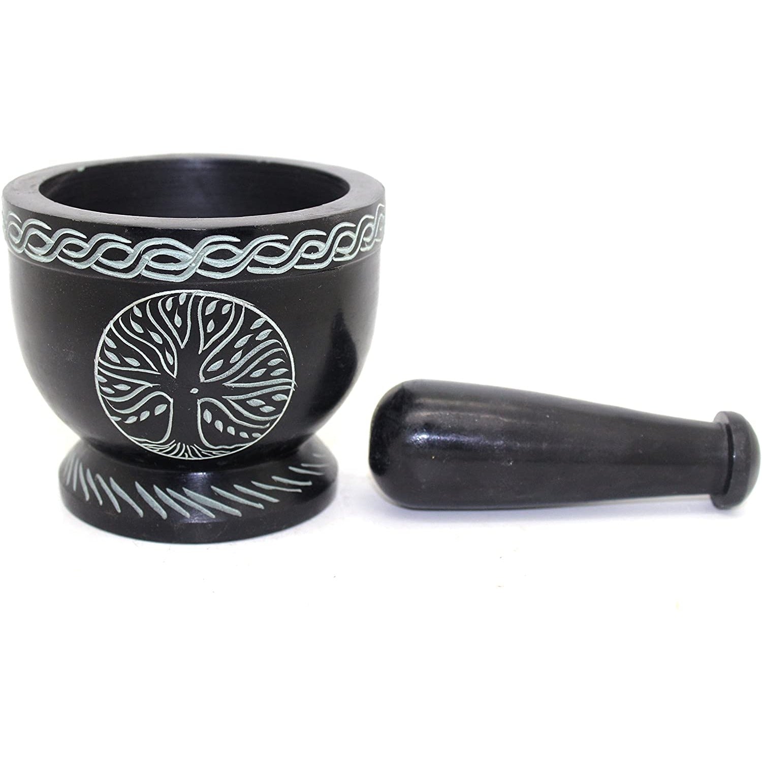 Tree of Life Soap Stone Mortar and Pestle