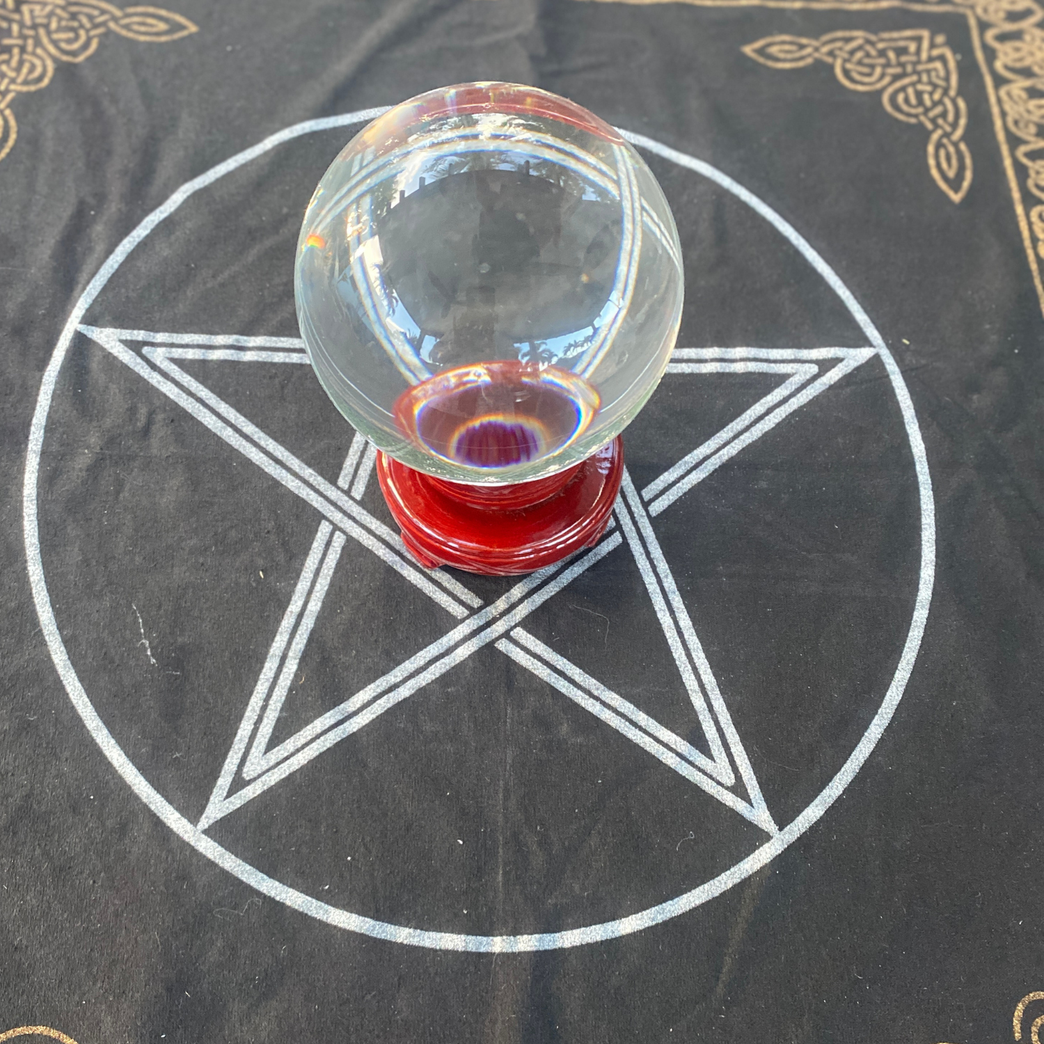 Clear Crystal Ball Including Wooden Stand