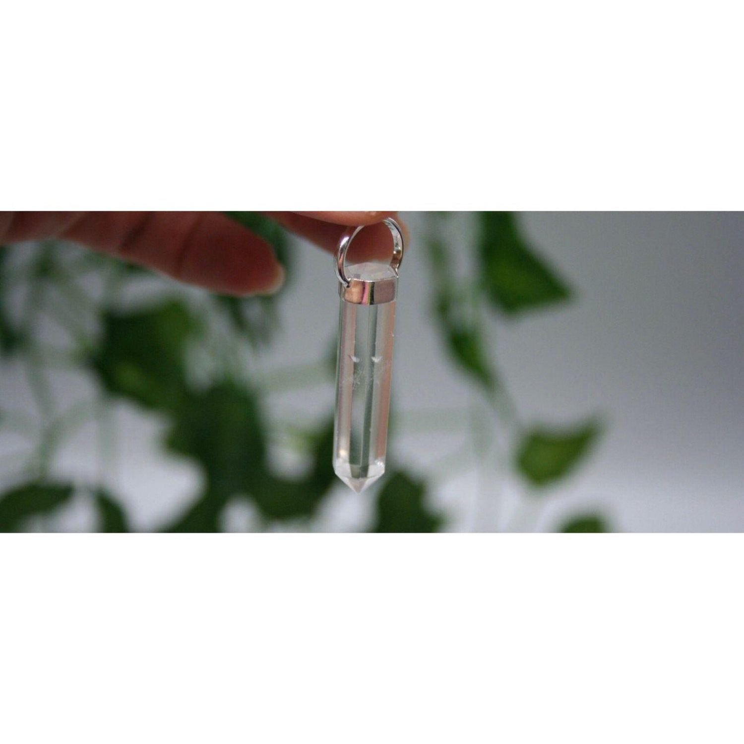 Premium Silver Clear Quartz Power Pendant