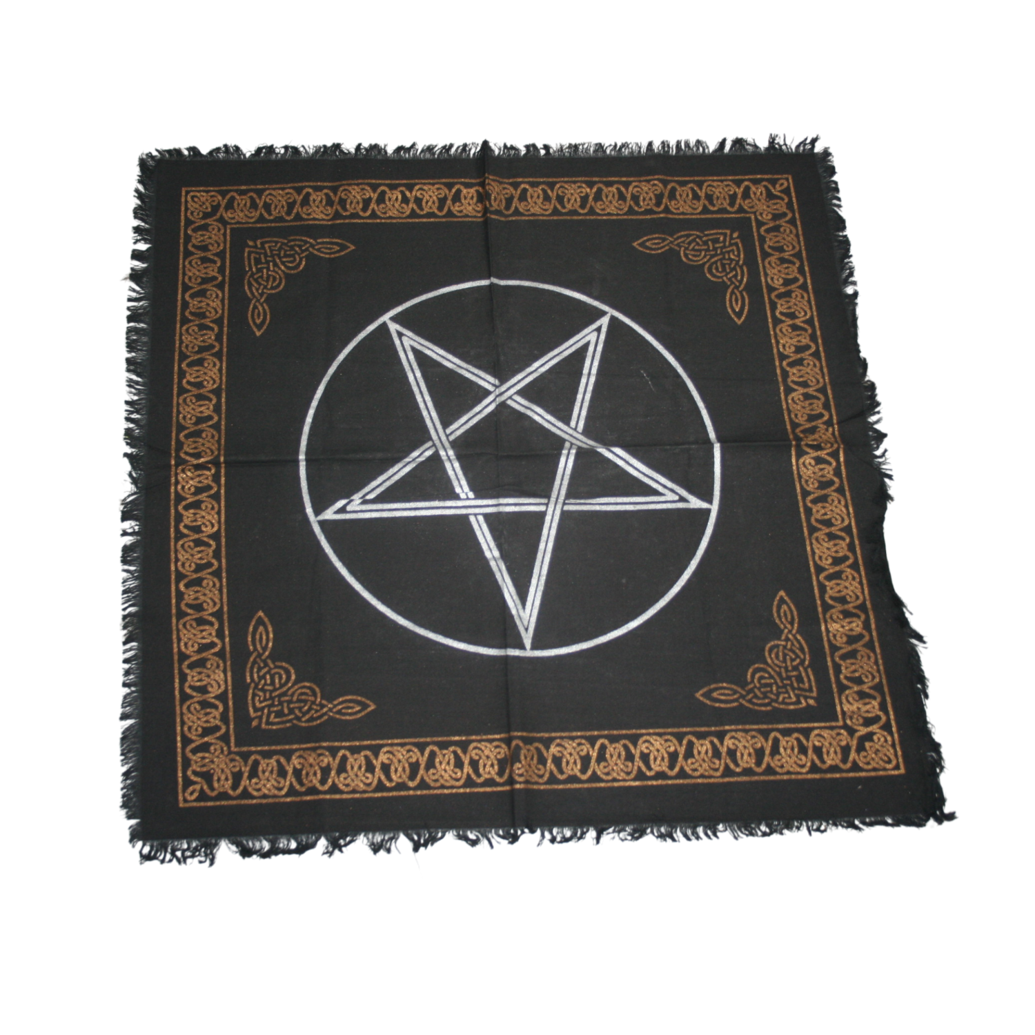 Cotton Altar Cloth Star Golden Silver Print 24 X 24 Inches