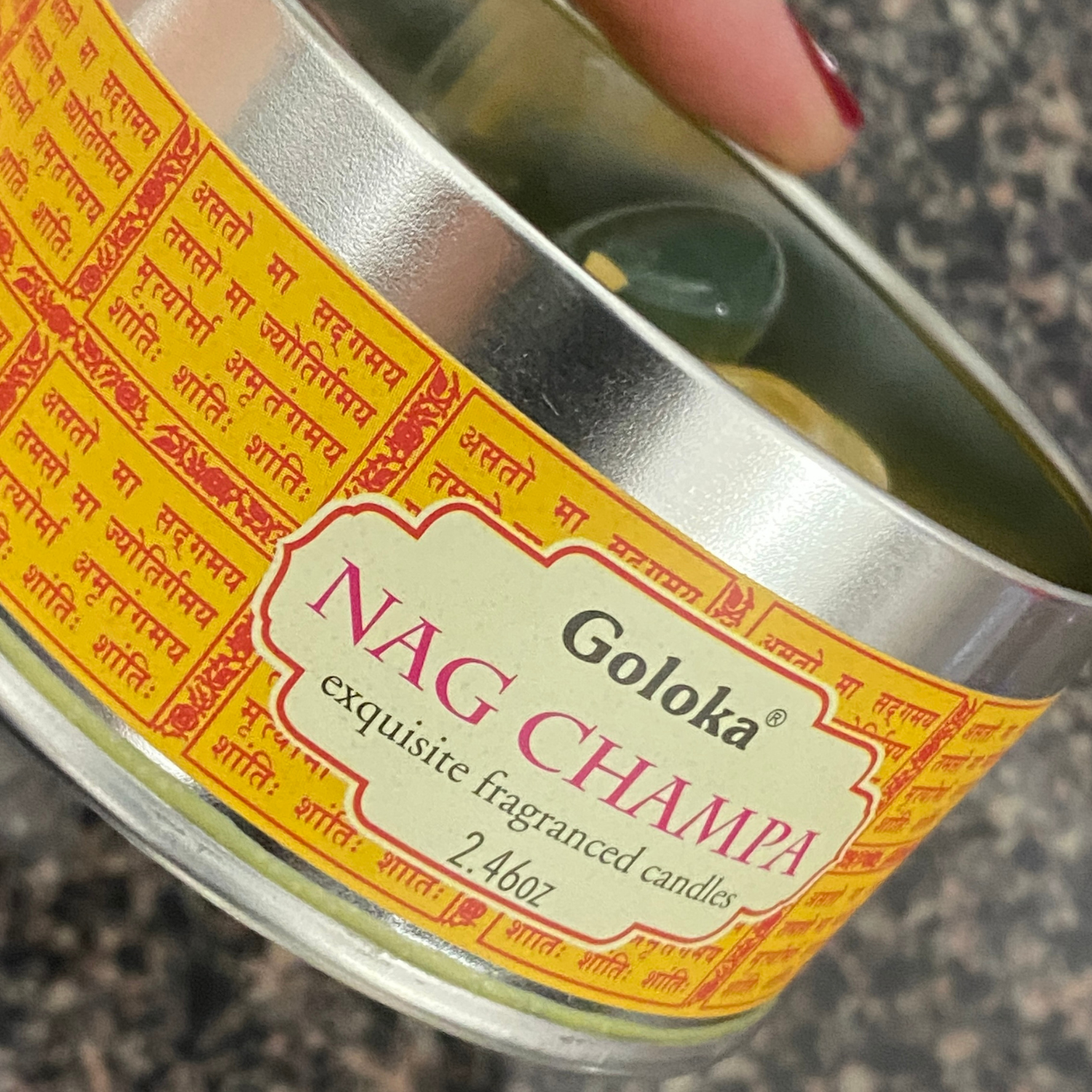 Nag Champa Candle in a Tin With Money Attraction Kit Crystals for Prosperity