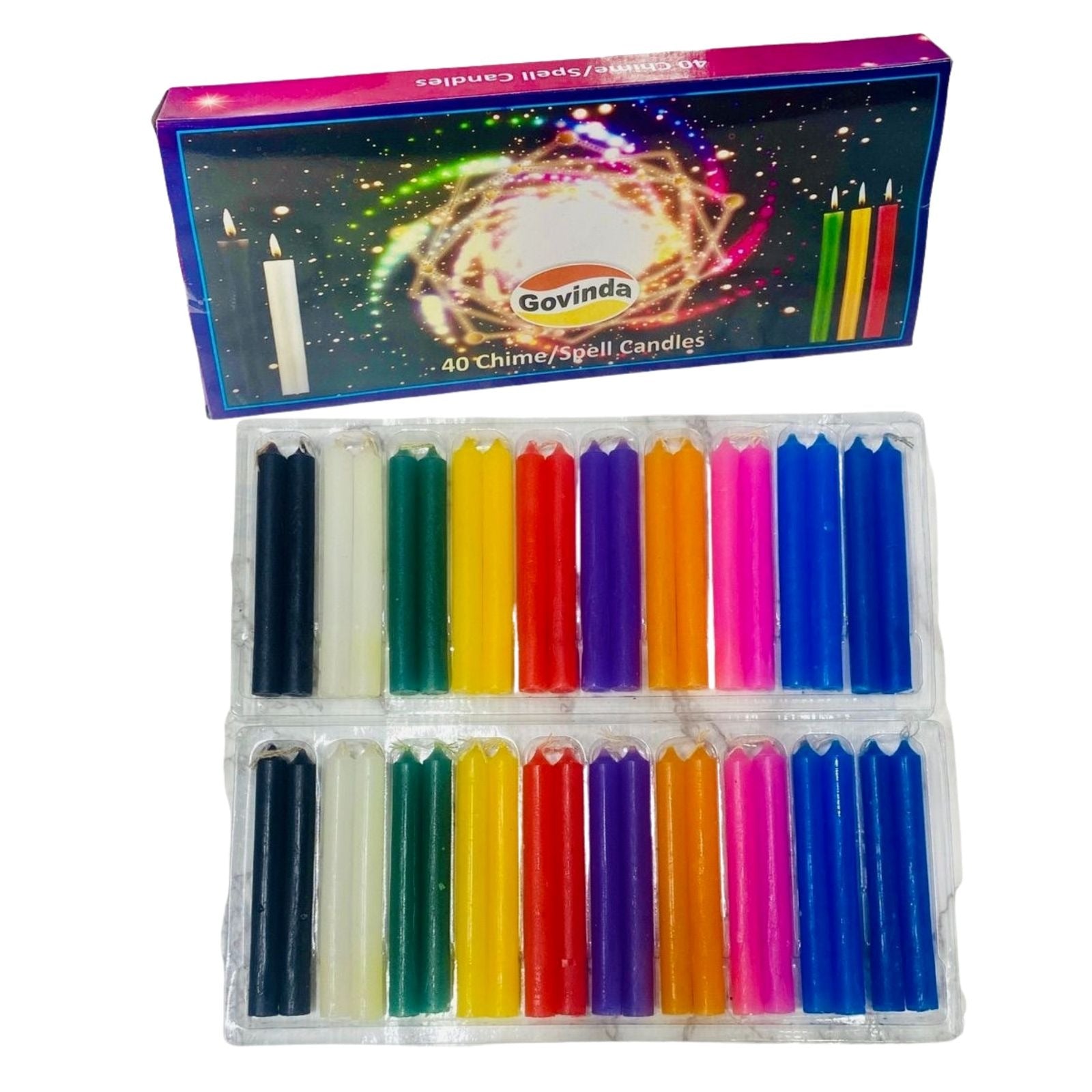 Govinda 4" In Mini Ritual Chime Spell Candles  Pkg of 40