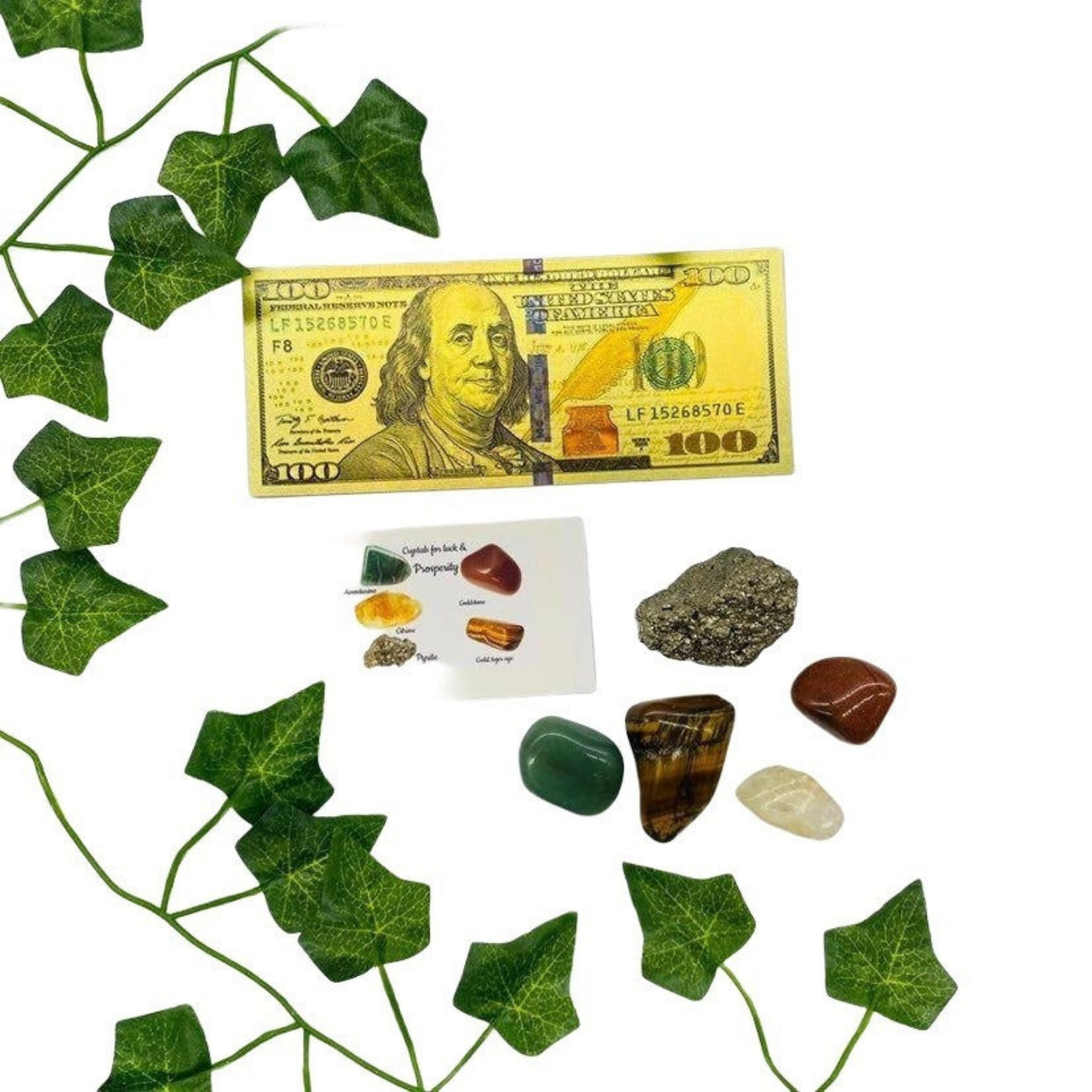 Money Kit Crystals & Gold Dollar Bill