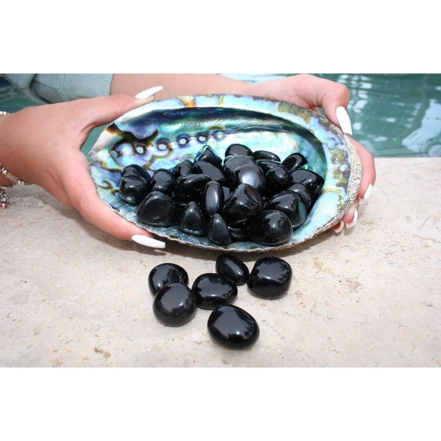 One Black Obsidian Tumble Stone