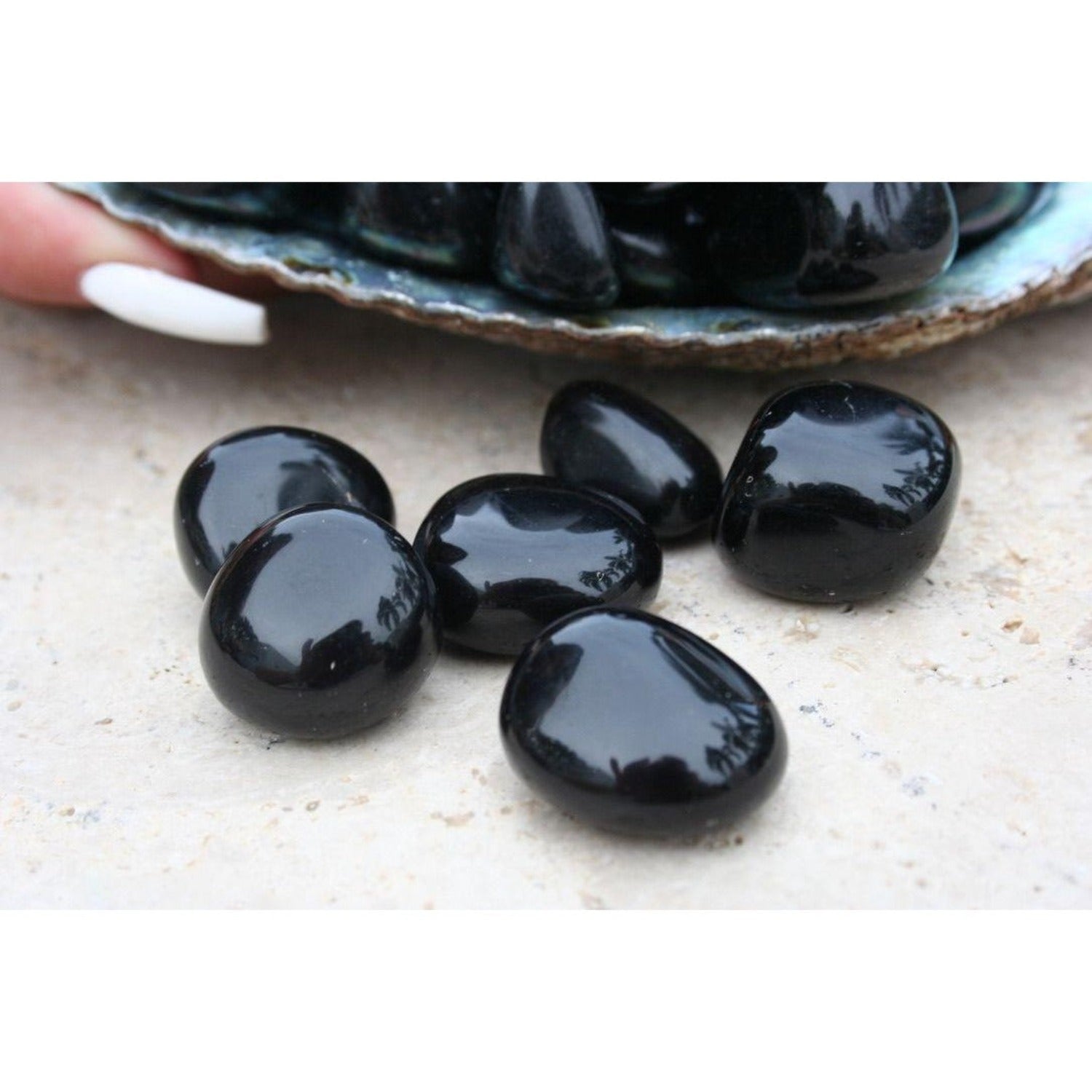 One Black Obsidian Tumble Stone