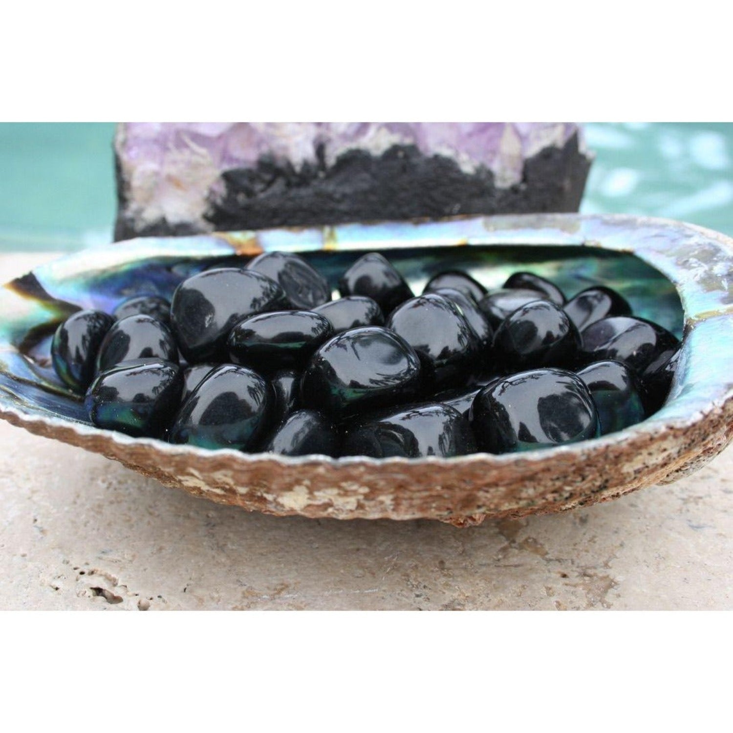 One Black Obsidian Tumble Stone