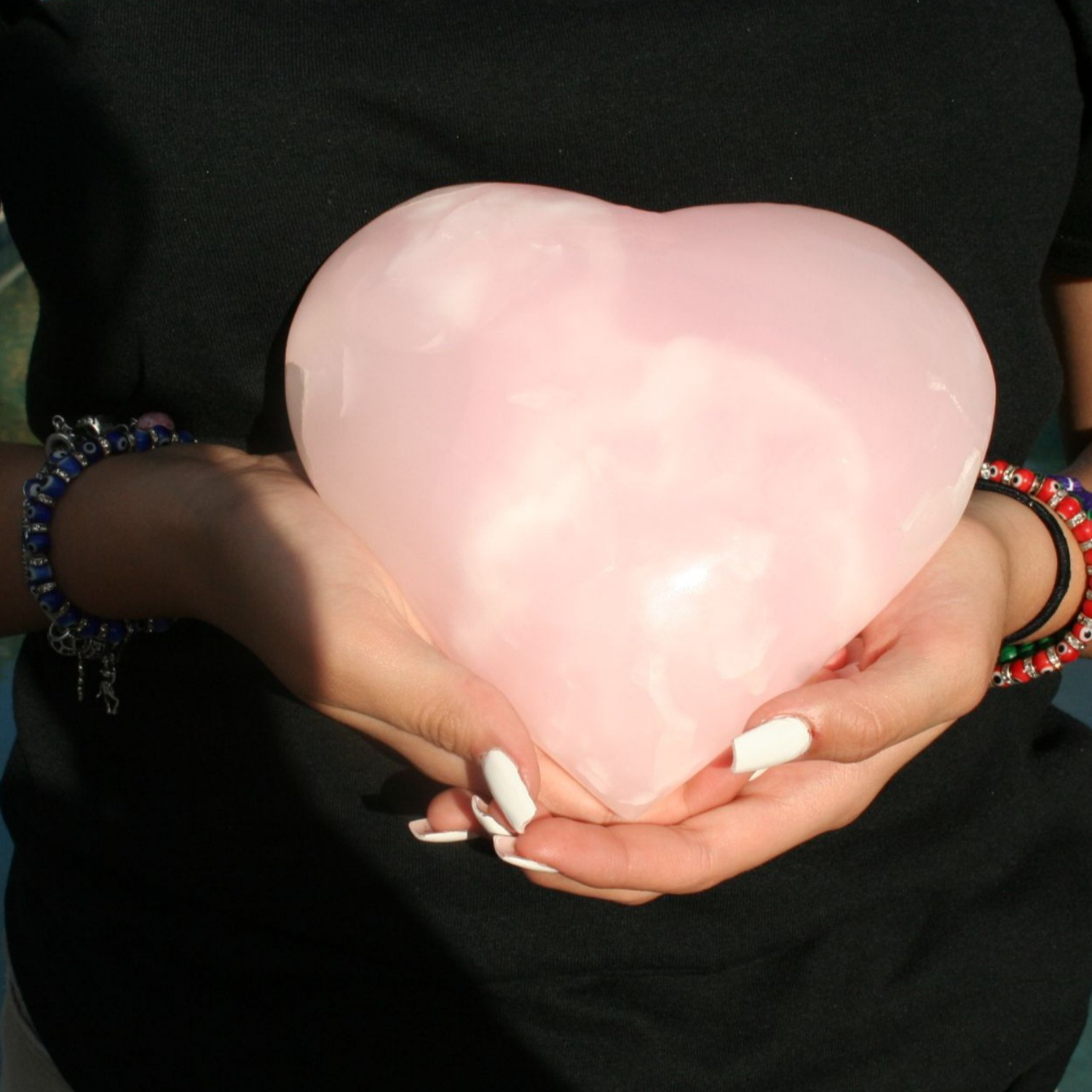 Pink Calcite Heart - Mangano Calcite Heart