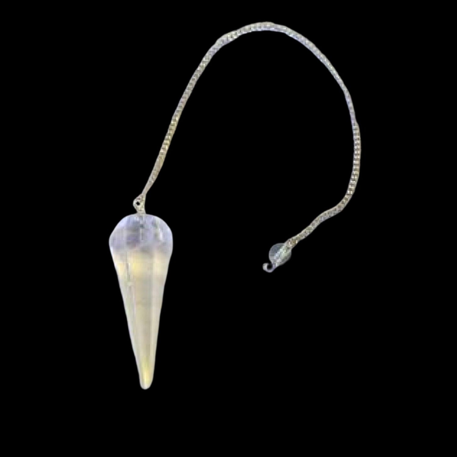 Quartz Crystal Pendulum with Chain 1.75"L Faceted Natural Crystal Stone