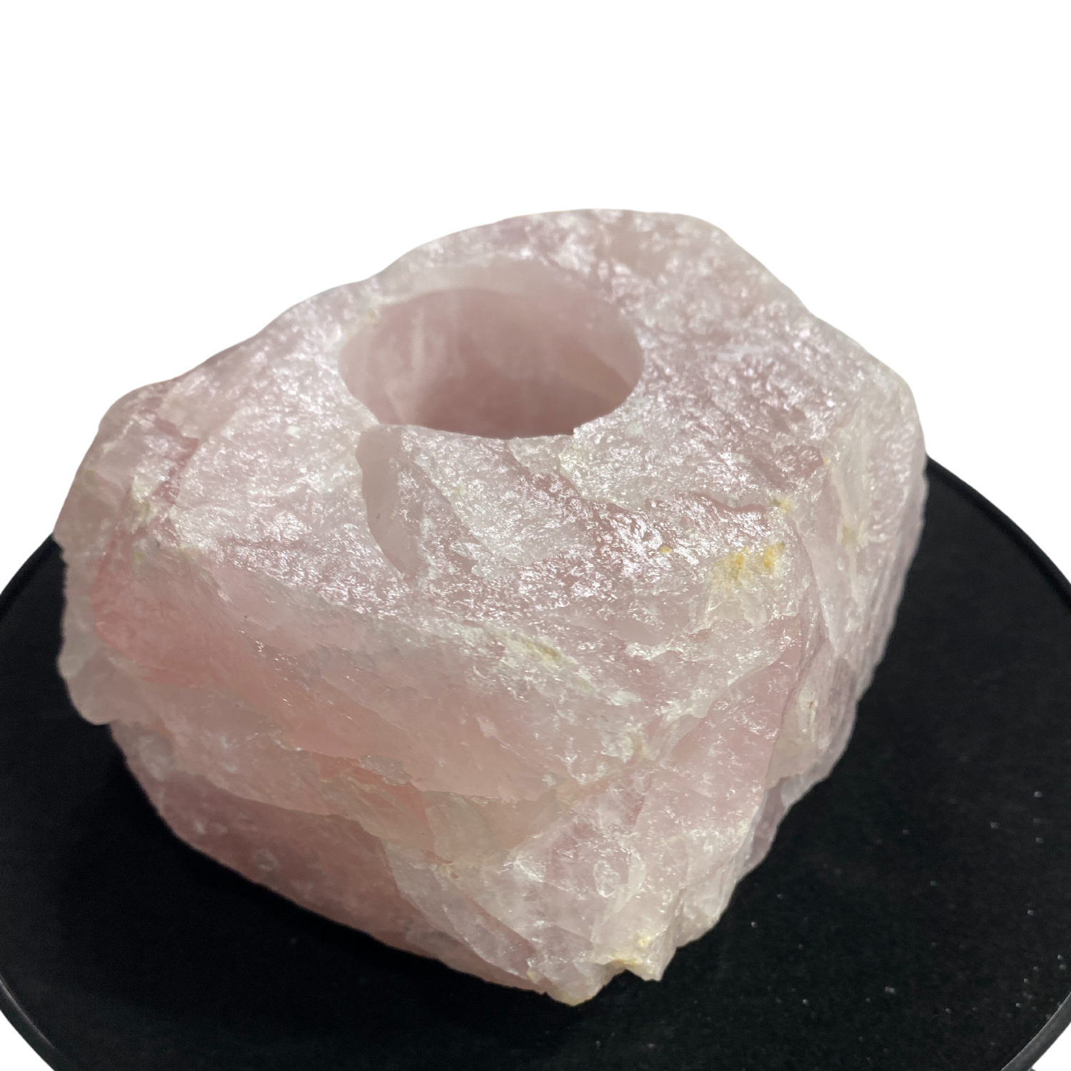 Rose Quartz Rough Candle Holder