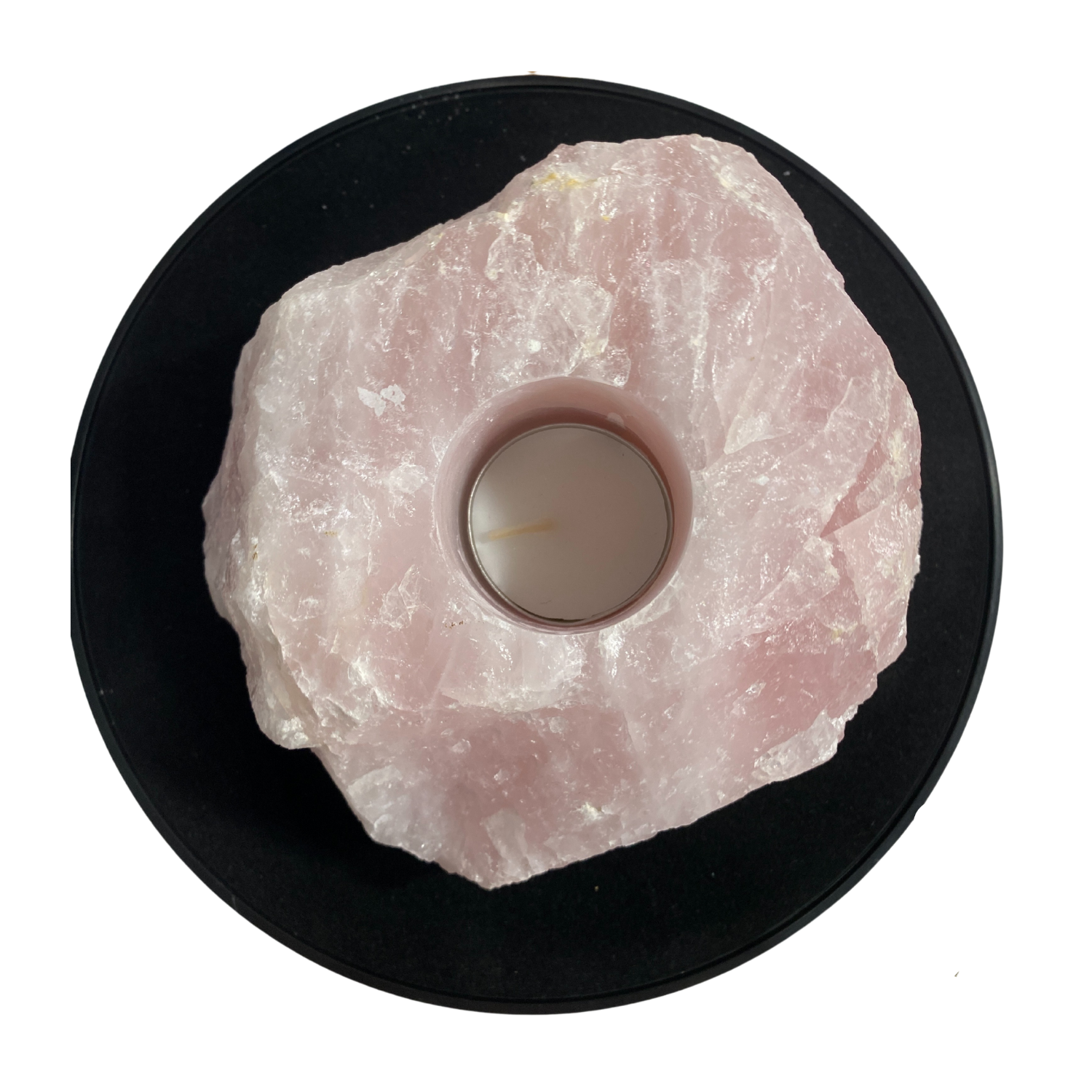 Rose Quartz Rough Candle Holder
