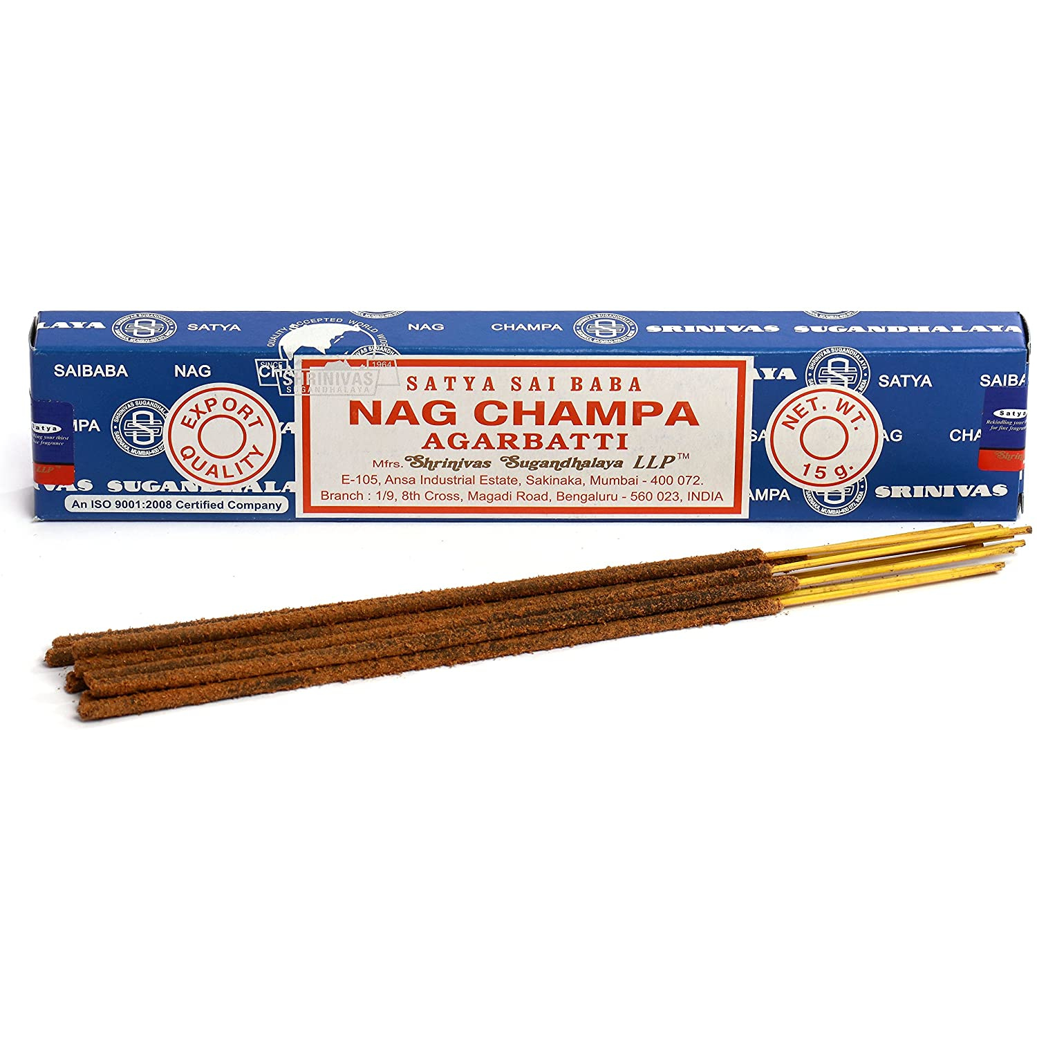 Satya Sai Baba Nag Champa 15g (Choose your Option ( 1 Box-12 packs of 15g each ) or (1 Packet-15g)