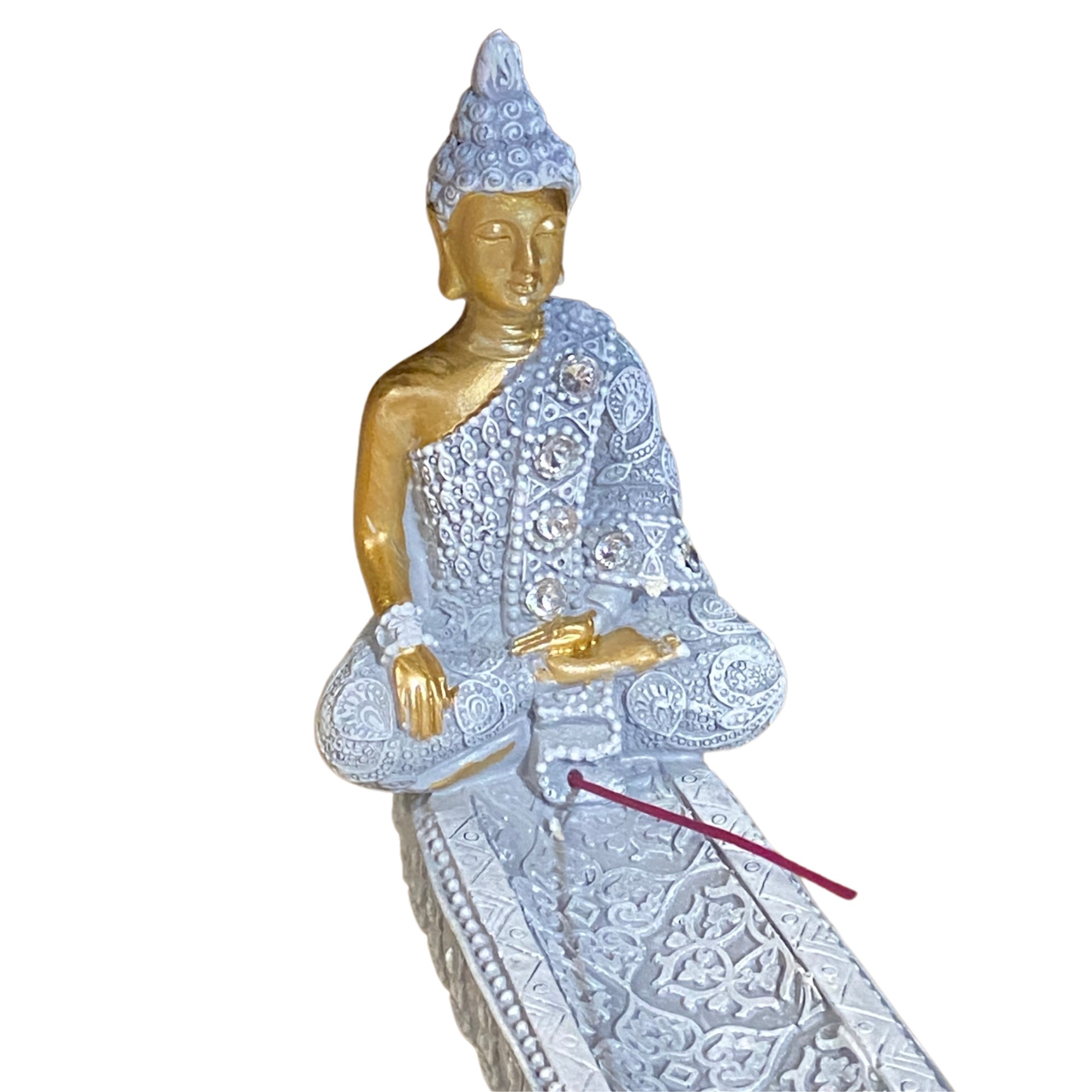 Thai Buddha Amitabha Meditating in Dhyana Mudra Incense Holder Statue
