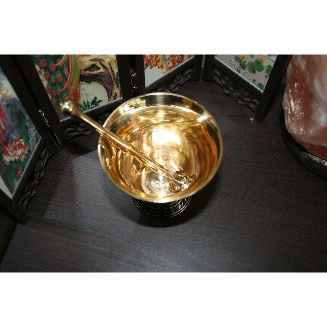 Black Carved Mortar Pestle
