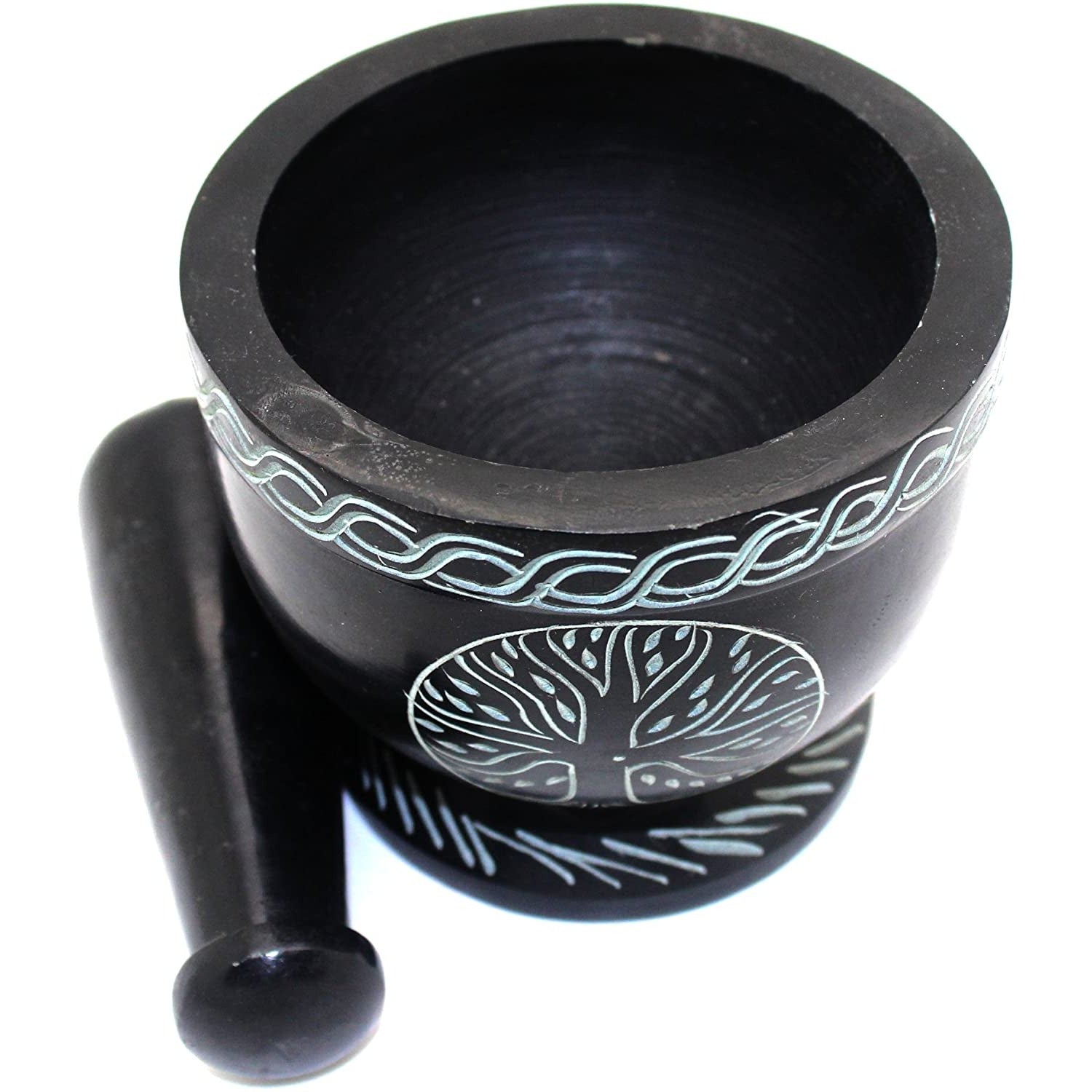 Tree of Life Soap Stone Mortar and Pestle