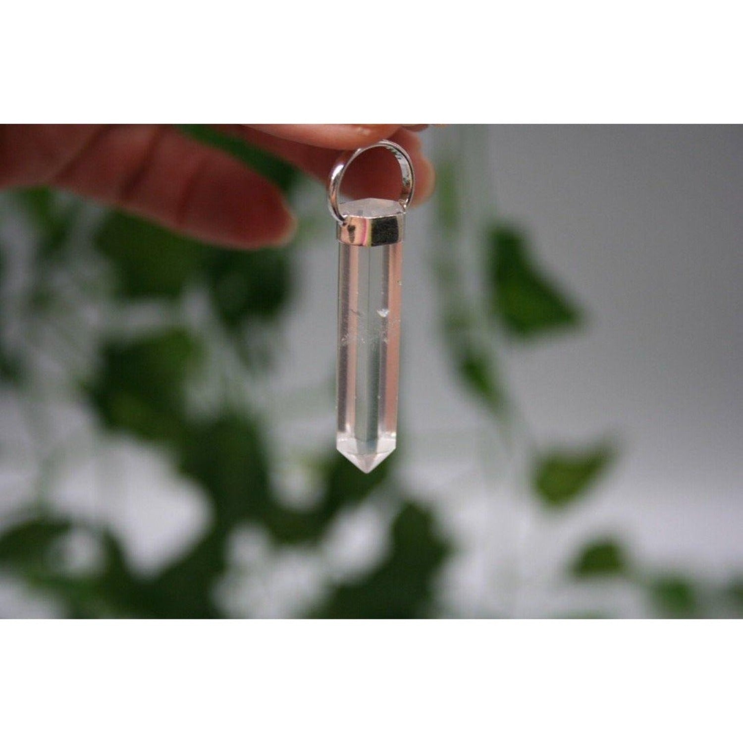 Premium Silver Clear Quartz Power Pendant