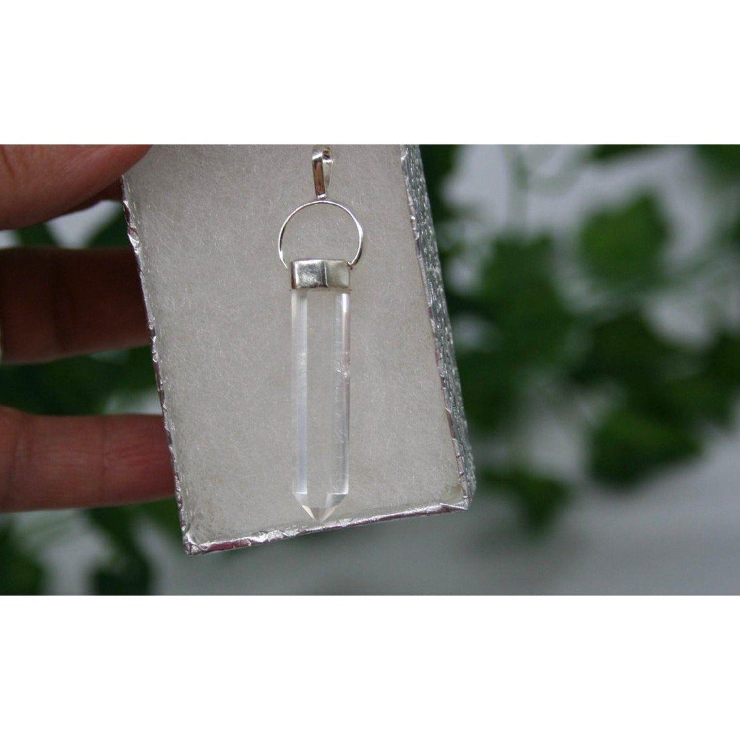 Premium Silver Clear Quartz Power Pendant