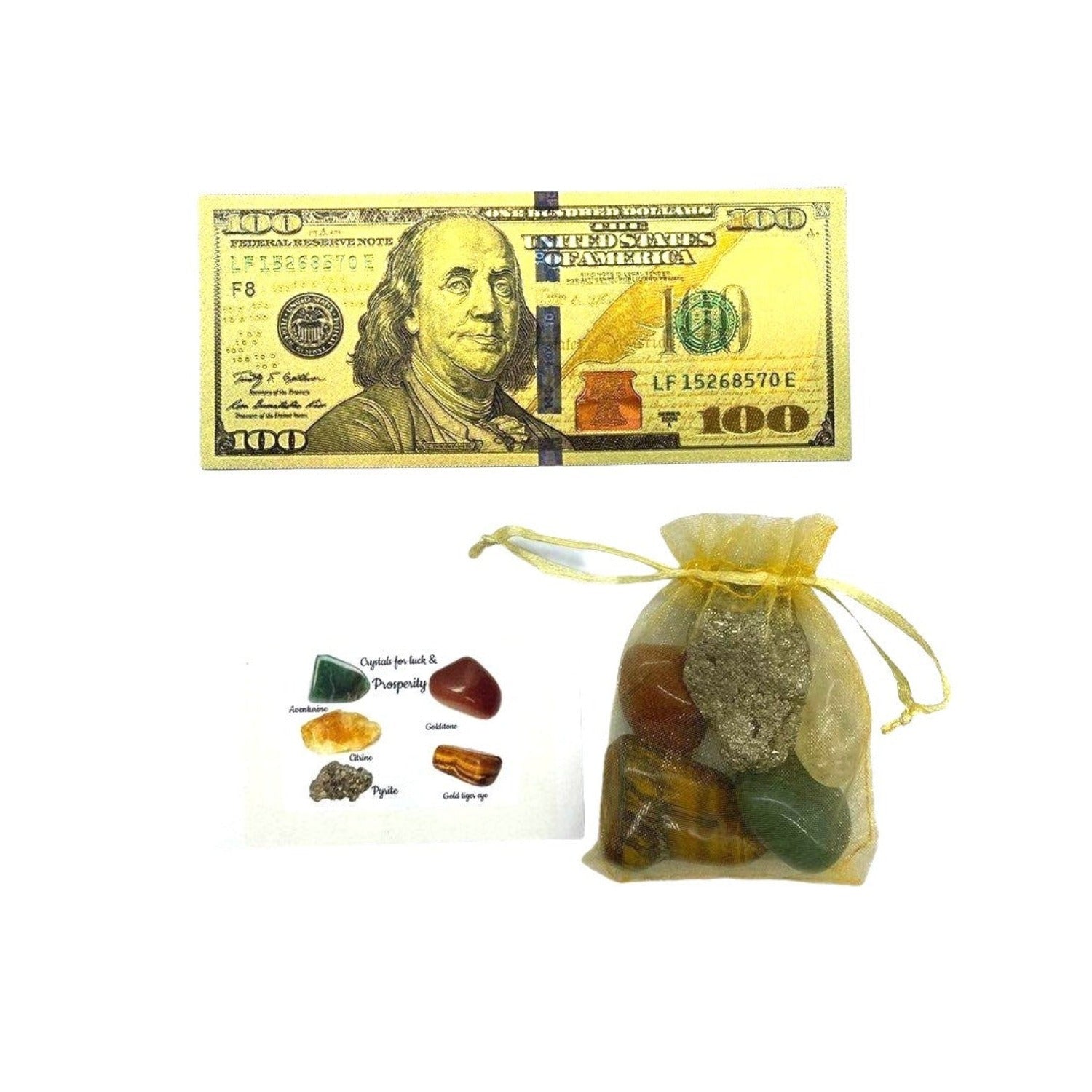 Money Kit Crystals & Gold Dollar Bill