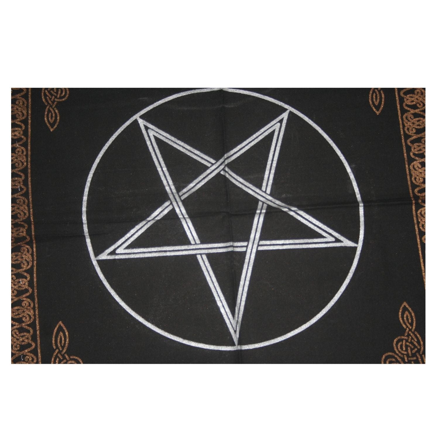 Cotton Altar Cloth Star Golden Silver Print 24 X 24 Inches