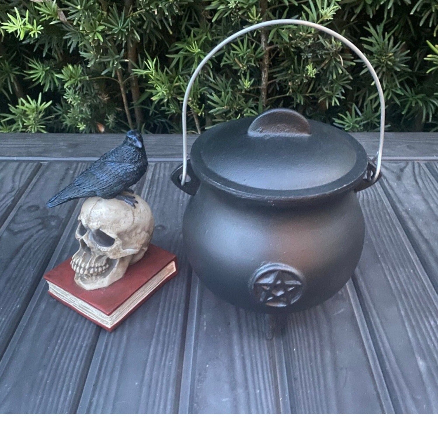 Cast Iron Cauldron Large 8.5 in Pentacle
